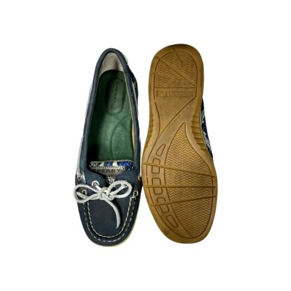 Sperry‎ Navy Leather with Snakeskin Loafers - Picture 6 of 6